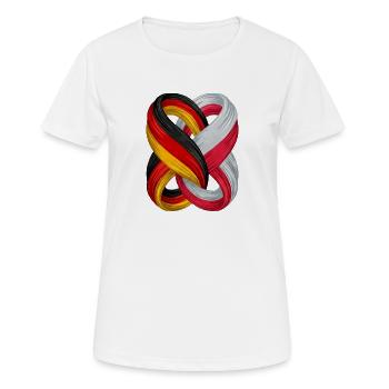 Drapeaux de l’Allemagne et de la Pologne - T-shirt respirant Femme - blanc - Devant - AI Model Female 172 dark (172cm)