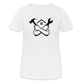 Emblème de l’outil de maison de bricoleur - T-shirt respirant Femme - blanc - Devant - AI Model Female 172 dark (172cm)