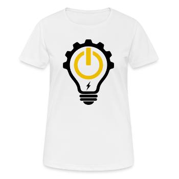 Elektriker Glühbirne Blitz und Zahnrad - Frauen T-Shirt atmungsaktiv - Weiß - Vorne - AI Model Female 172 dark (172cm)