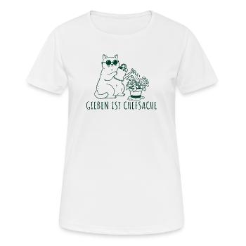 Gießen ist Chefsache Coole Gärtner Katze - Frauen T-Shirt atmungsaktiv - Weiß - Vorne - AI Model Female 172 dark (172cm)