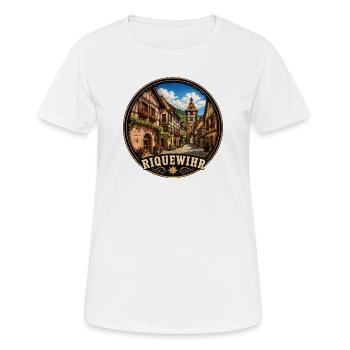 Fachwerkhaus Elsässer Weinstraße Weinberge - Frauen T-Shirt atmungsaktiv - Weiß - Vorne - AI Model Female 172 dark (172cm)