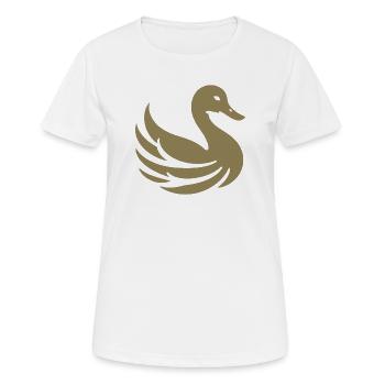 Goldene Schwanen Silhouette - Frauen T-Shirt atmungsaktiv - Weiß - Vorne - AI Model Female 172 dark (172cm)