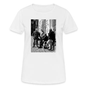 Les élèves de terminale sur le mur : une réunion de la ville - T-shirt respirant Femme - blanc - Devant - AI Model Female 172 dark (172cm)