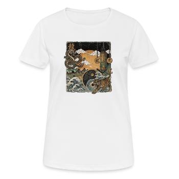 Asiatisches Boxen - Frauen T-Shirt atmungsaktiv - Weiß - Vorne - AI Model Female 172 dark (172cm)