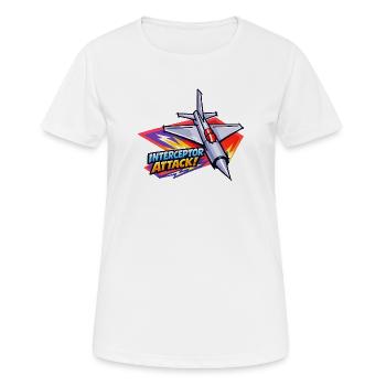 Abfangjet-Angriffsgrafik - Frauen T-Shirt atmungsaktiv - Weiß - Vorne - AI Model Female 172 dark (172cm)
