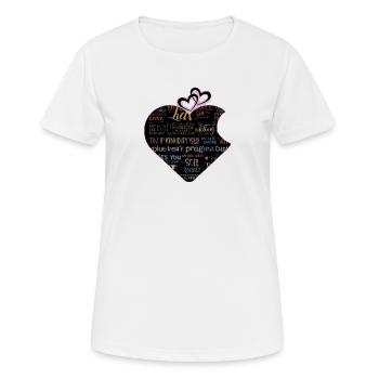 Art de mots d’amour design de cœur - T-shirt respirant Femme - blanc - Devant - AI Model Female 172 dark (172cm)