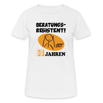 Comic Geburtstag 60 Jahre Happy Birthday - Frauen T-Shirt atmungsaktiv - Weiß - Vorne - AI Model Female 172 dark (172cm)