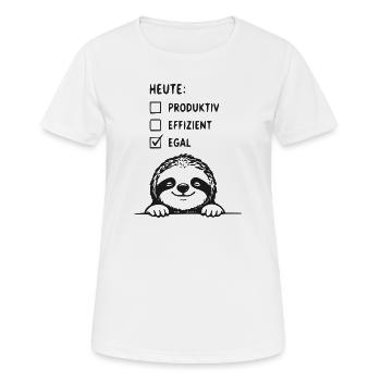 Lässiges Faultier Egal Heute - Frauen T-Shirt atmungsaktiv - Weiß - Vorne - AI Model Female 172 dark (172cm)