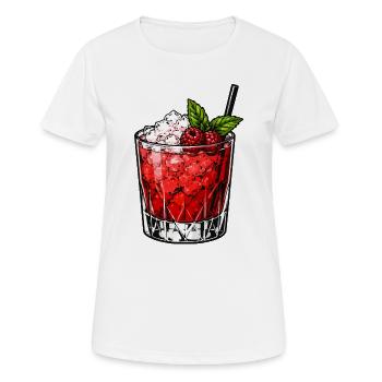 Verre cocktail aux baies avec de la menthe - T-shirt respirant Femme - blanc - Devant - AI Model Female 172 dark (172cm)