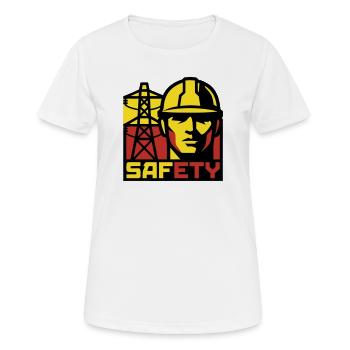 Elektriker Strommast Logo - Frauen T-Shirt atmungsaktiv - Weiß - Vorne - AI Model Female 172 dark (172cm)