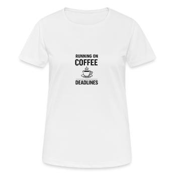 Tourner sur le café et les délais - T-shirt respirant Femme - blanc - Devant - AI Model Female 172 dark (172cm)