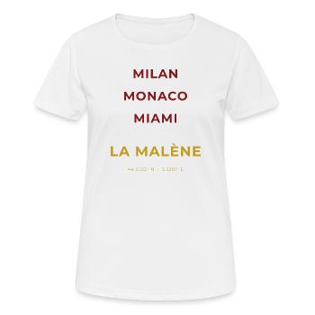 La Malène Lozère - Miami - Monaco - Milan - T-shirt respirant Femme - blanc - Devant - AI Model Female 172 dark (172cm)