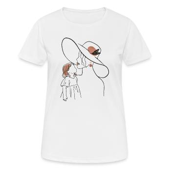 Mère et fille - T-shirt respirant Femme - blanc - Devant - AI Model Female 172 dark (172cm)