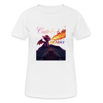 Dragon mignon et mortel - T-shirt respirant Femme - blanc - Devant - AI Model Female 172 dark (172cm)