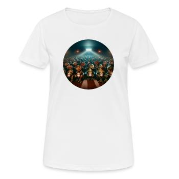 Dino in the cinema - Women's Breathable T-Shirt - white - Front - AI Model Female 172 dark (172cm)