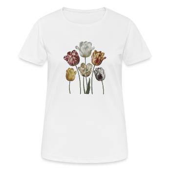 Aquarelles vintage de bouquets de tulipes - T-shirt respirant Femme - blanc - Devant - AI Model Female 172 dark (172cm)