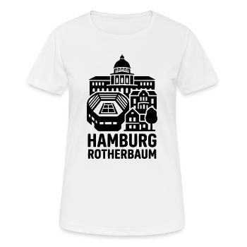 Hamburg Rotherbaum – Tennis & Uni Silhouette - Frauen T-Shirt atmungsaktiv - Weiß - Vorne - AI Model Female 172 dark (172cm)