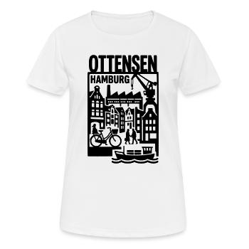 Hamburg Ottensen Retro  - Frauen T-Shirt atmungsaktiv - Weiß - Vorne - AI Model Female 172 dark (172cm)