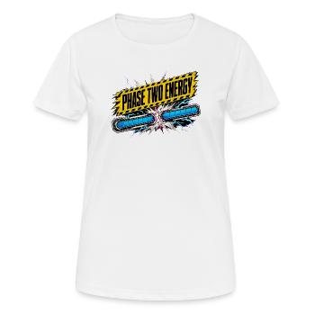 Phase Zwei Energie Comic-Stil - Frauen T-Shirt atmungsaktiv - Weiß - Vorne - AI Model Female 172 dark (172cm)