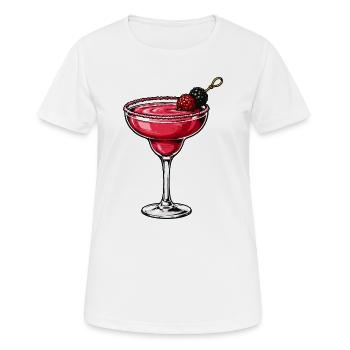 Cocktail de baies dans un verre rouge rubis - T-shirt respirant Femme - blanc - Devant - AI Model Female 172 dark (172cm)