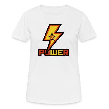 Power Lightning Star Logo - T-shirt respirant Femme - blanc - Devant - AI Model Female 172 dark (172cm)