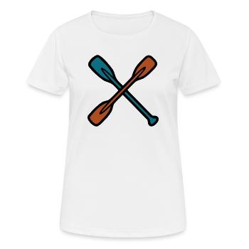 Graphique à pagaie croisée - T-shirt respirant Femme - blanc - Devant - AI Model Female 172 dark (172cm)