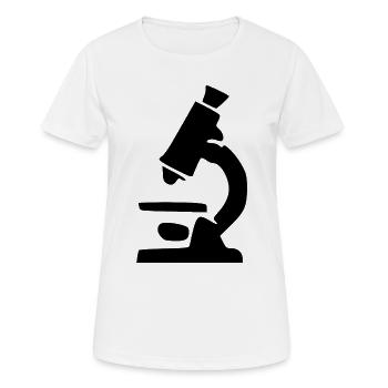 Mikroskop schwarz Wissenschaft Symbol Geschenk - Frauen T-Shirt atmungsaktiv - Weiß - Vorne - AI Model Female 172 dark (172cm)