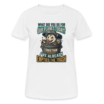 What did you do for our planet today? Opossum  - Frauen T-Shirt atmungsaktiv - Weiß - Vorne - AI Model Female 172 dark (172cm)