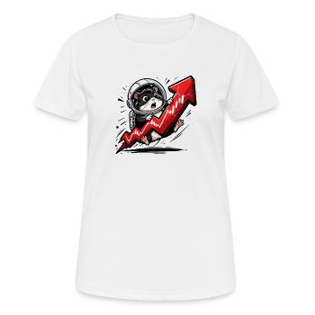 Crypto Hamster - Bitcoin Trader Motif T-Shirt - T-shirt respirant Femme - blanc - Devant - AI Model Female 172 dark (172cm)
