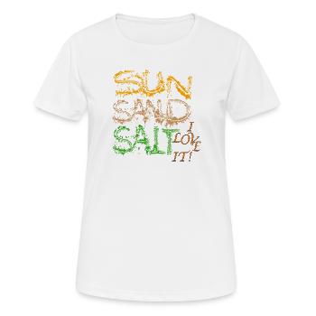 Sel de sable solaire - T-shirt respirant Femme - blanc - Devant - AI Model Female 172 dark (172cm)