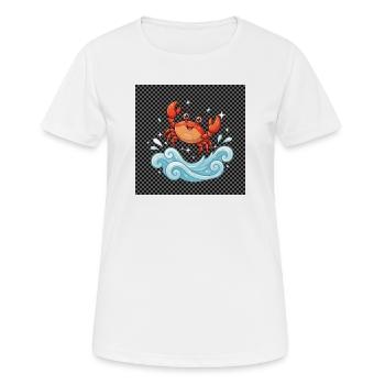 Le crabe surfe à travers les vagues - T-shirt respirant Femme - blanc - Devant - AI Model Female 172 dark (172cm)