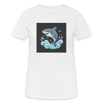 Saut de requin dans le bruit de la mer - T-shirt respirant Femme - blanc - Devant - AI Model Female 172 dark (172cm)