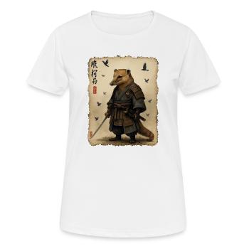 Samouraï suricate : Katana de l’Ombre - T-shirt respirant Femme - blanc - Devant - AI Model Female 172 dark (172cm)