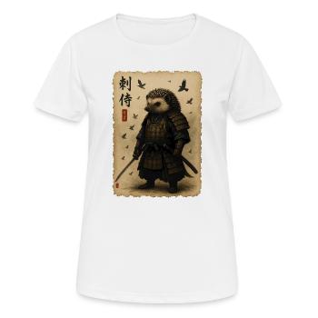 Igel-Samurai auf Pergament - Frauen T-Shirt atmungsaktiv - Weiß - Vorne - AI Model Female 172 dark (172cm)
