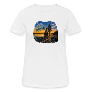 Sur la route de l’aventure - T-shirt respirant Femme - blanc - Devant - AI Model Female 172 dark (172cm)
