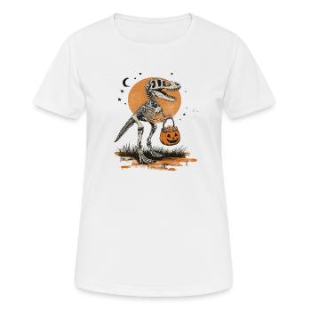 Dino Halloween Party Tyrannosaurus Rex Costume - Women's Breathable T-Shirt - white - Front - AI Model Female 172 dark (172cm)