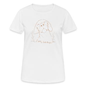 Profitez des petites choses, chien Vizsla - T-shirt respirant Femme - blanc - Devant - AI Model Female 172 dark (172cm)
