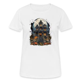 Fête d’Halloween : Maison Hantée Pleine Lune - T-shirt respirant Femme - blanc - Devant - AI Model Female 172 dark (172cm)