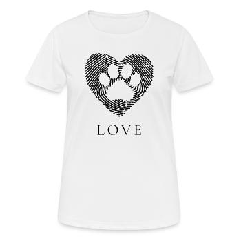 Paw Heart Paw Print Heart Design - Women's Breathable T-Shirt - white - Front - AI Model Female 172 dark (172cm)