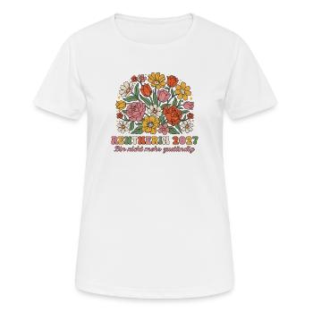 Rentnerin 2027 Nicht mehr zuständig Retro Blumen - Frauen T-Shirt atmungsaktiv - Weiß - Vorne - AI Model Female 172 dark (172cm)