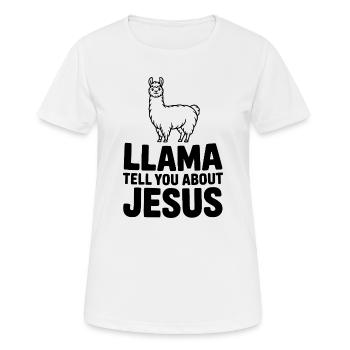 Llama te parle de Jésus - T-shirt respirant Femme - blanc - Devant - AI Model Female 172 dark (172cm)