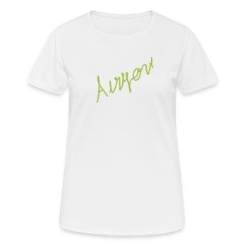 Quelqu’un écrit à la main néon - T-shirt respirant Femme - blanc - Devant - AI Model Female 172 dark (172cm)