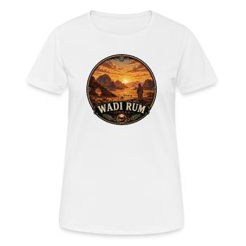 Wadi Rum Jordan Coucher de chameau dans le désert - T-shirt respirant Femme - blanc - Devant - AI Model Female 172 dark (172cm)