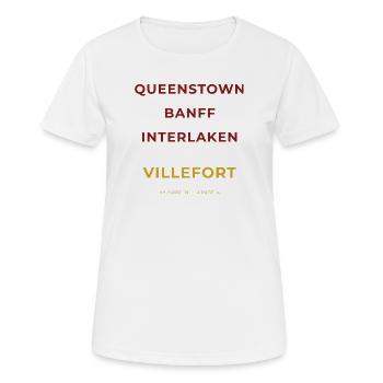 Villefort Lozère - Queenstown - Banff - Interlaken - Women's Breathable T-Shirt - white - Front - AI Model Female 172 dark (172cm)