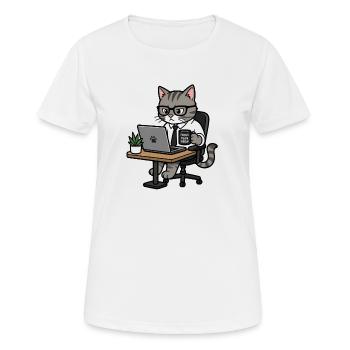 Concentre-plan-miaou - T-shirt respirant Femme - blanc - Devant - AI Model Female 172 dark (172cm)