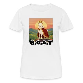 G.O.A.T King à Sunny Valley - T-shirt respirant Femme - blanc - Devant - AI Model Female 172 dark (172cm)