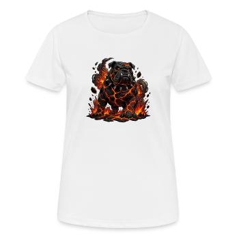 Bouledogue de Lave aux Griffes de Feu - T-shirt respirant Femme - blanc - Devant - AI Model Female 172 dark (172cm)