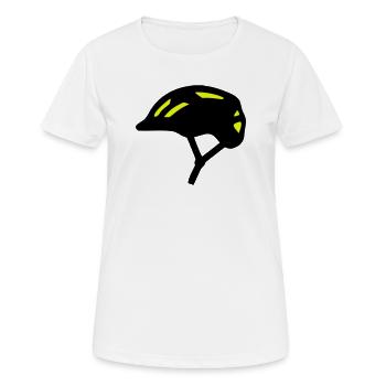 Bicycle Helmet Silhouette - Women's Breathable T-Shirt - white - Front - AI Model Female 172 dark (172cm)