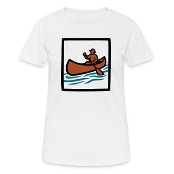 Icône du badge du pagayeur de canoë - T-shirt respirant Femme - blanc - Devant - AI Model Female 172 dark (172cm)