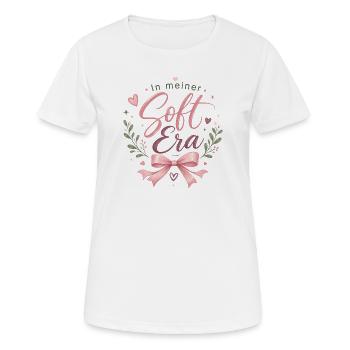 In meiner Soft Era – rosa Script - Frauen T-Shirt atmungsaktiv - Weiß - Vorne - AI Model Female 172 dark (172cm)